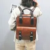 Vintage leren rugzak - met anti diefstal ritsen / gespen - waterdichtRugzakken