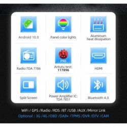 Autoradio - Mirror Link - 1 / 2 Din - DSP - Android 10 - DVD - GPS - WiFi - Bluetooth - HDMI - OBD DAB SWCRadio
