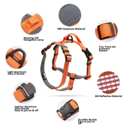 Dog harness - reflective nylon - adjustable