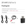 KN330 - USB - Bluetooth - zender - audio-ontvanger - 3,5 mm AUX-aansluiting - 3 in 1 adapterKabels