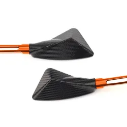 Universal motorcycle mirrors - CNC aluminum - blue lenses - MT-07 logoMirrors