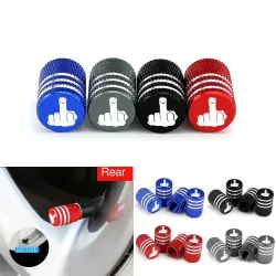 Car tire valves - aluminum caps - middle finger - 4 pieces