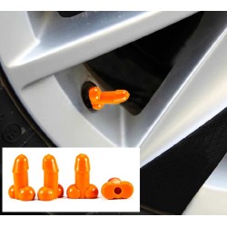Car tire wheel valves - luminous caps - penis shaped - 4 pieces