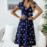 Vintage polka dot dress - short sleeve - v-neckDresses