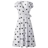 Vintage polka dot jurk - korte mouw - v-halsJurken