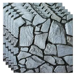 3D wall / floor sticker - self adhesive tile - waterproof - removable - 10 pieces