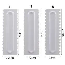 Decorating cream spatula - scraper - irregular teeth / edge