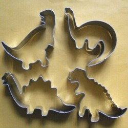 Koekjesvorm - dinosaurusvorm - roestvrij staal - 4 stuksBakvormen