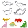 Moule emporte-pièce - en forme de dinosaures - acier inoxydable - 4 pièces