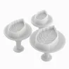 Cookie cutter mold - decorative icing plunger - leaf shape - 3 piecesBakeware
