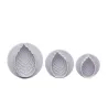 Cookie cutter mold - decorative icing plunger - leaf shape - 3 pieces