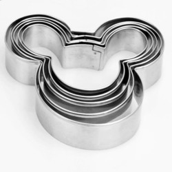 Koekjesvorm - Mickey-vorm - roestvrij staal - 5 stuksBakvormen