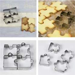 Koekjesvorm - puzzelvorm - roestvrij staalBakvormen