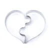 Cookie cutter mold - heart shaped puzzle - stainless steel - 2 pieces