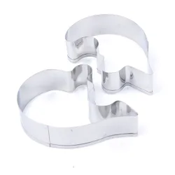 Cookie cutter mold - heart shaped puzzle - stainless steel - 2 pieces