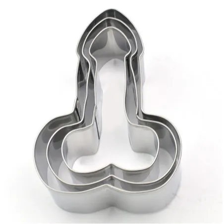 Moule à emporte-pièce en forme de pénis - acier inoxydable - 3 pièces