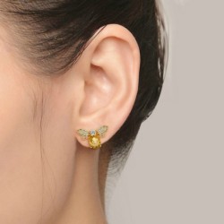 Elegant stud earrings - crystal beeEarrings
