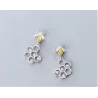 Fashionable earrings - bee / honeycomb - 925 sterling silverEarrings