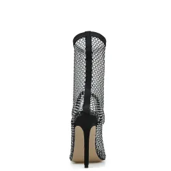 Bottines sexy en résille à talons hauts - bottes mi-mollet transparentes