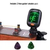 AROMA - gitaar / ukelele tuner - elektronisch - clip-on - 360 graden draaibaar - met 5 stemmodellenGitaar