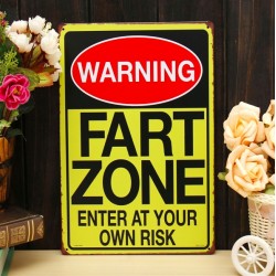 Warning Fart Zone - metalen bord - posterPlaten & Borden