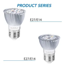 Lampe de culture LED - ampoule - hydroponique - spectre complet - E27 / E14 - 18W / 28W
