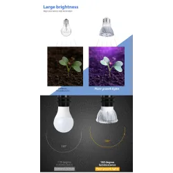 Lampe de culture LED - ampoule - hydroponique - spectre complet - E27 / E14 - 18W / 28W