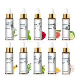 Etherische Oliën - voor diffuser/bad/massage - sinaasappel - eucalyptus - vanille - bergamot - rozemarijn - kamille - 10mlLuc...