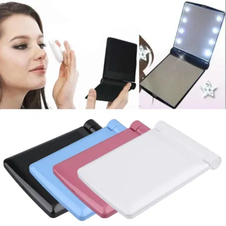 Make-upspiegel - met 8 LED-lampjes - opvouwbaarMake-Up
