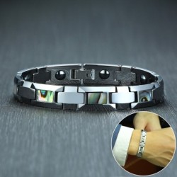 Magnetic bracelet - health energy - tungsten steel - shell hematite