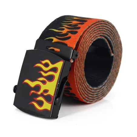Ceinture en nylon avec motif flamme - unisexe