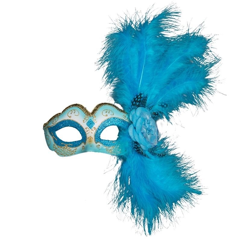 Venetiaans oogmasker - met veren / glitter - voor Halloween / maskeradesMaskers