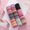 Elastic hair bands - colorful nylon - 50 pieces