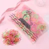 Elastic hair bands - colorful nylon - 50 pieces