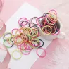 Elastic hair bands - colorful nylon - 50 pieces