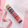 Elastic hair bands - colorful nylon - 50 pieces
