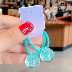 Hair elastics - with starry ball - 2 pieces