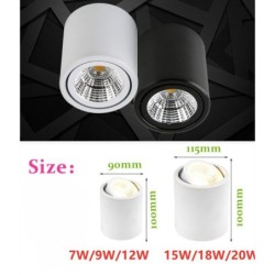 LED ceiling light - rotatable - dimmable - COB - CREE chip - 9W / 12W / 15W / 18W / 20W / 24W