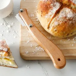 Brood/deegsnijder - scheermes - gebogen mes - met mesjes / beschermhoesBakvormen