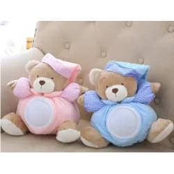 Plush teddy bear - with sound / light - 25cm
