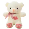 Plush bear - with embroidered hearts / colorful LED lights - toy