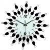 European style - quartz wall clock - black petals with crystals - 36cmClocks