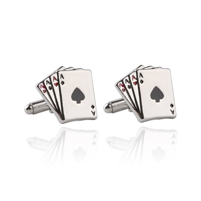 AAAA - as - cartes de poker - boutons de manchette