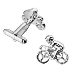 Wielrenner - fiets - zilver - manchetknopenManchetknopen