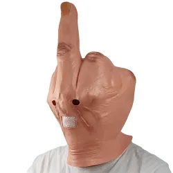 Latex gezichtsmasker - volgelaats - voor Halloween / maskerades - middelvingerMaskers