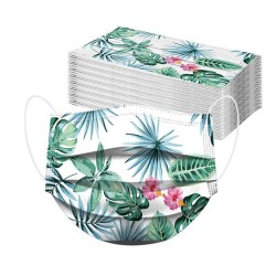 50 pièces - masques antibactériens jetables - 3 couches - imprimé floral - 50 pièces