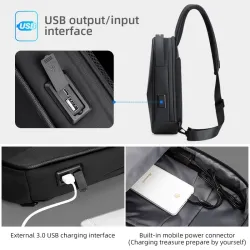 Fenruien - schouder / crossbody tas - met USB oplaadpoort - waterdichtTassen