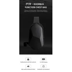 Fenruien - schouder / crossbody tas - met USB oplaadpoort - waterdichtTassen