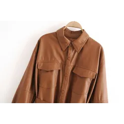 Vintage los leren jack - met riemJassen