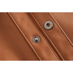 Vintage loose leather jacket - with belt